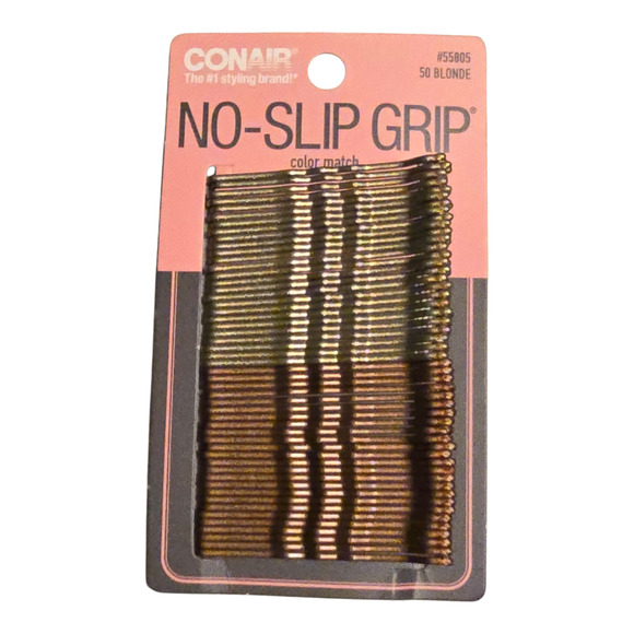 Conair No-Slip Grip Color Match Bobby Pins Blonde 50 Pieces #55805 - Picture 1 of 2